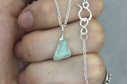 Welsh Sea Glass Silver Necklace