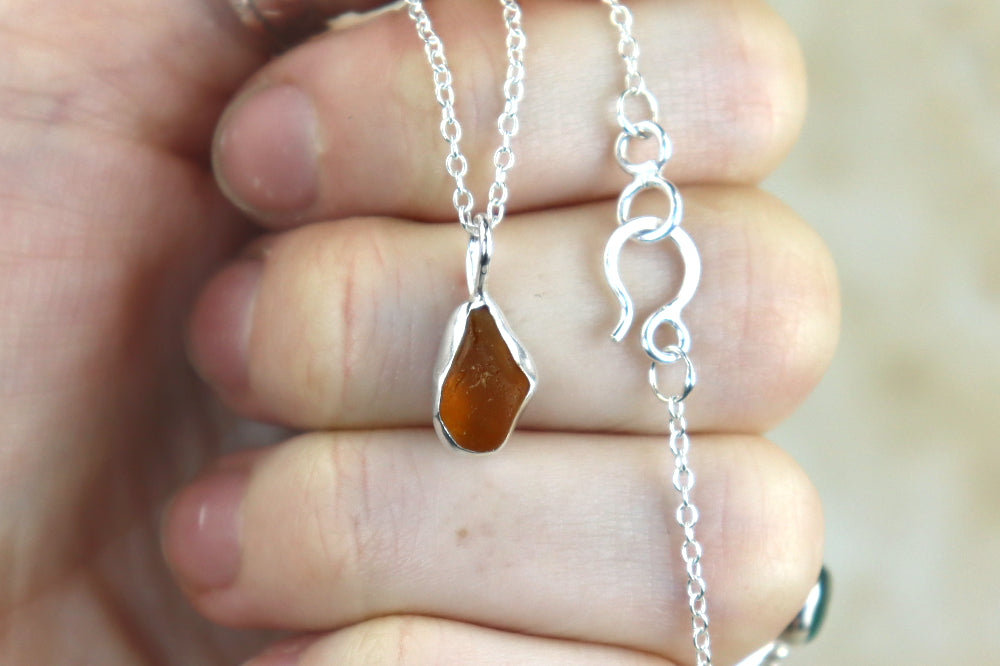 Welsh Sea Glass Silver Necklace