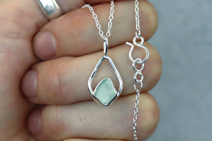 Welsh Sea Glass Teardrop Necklace