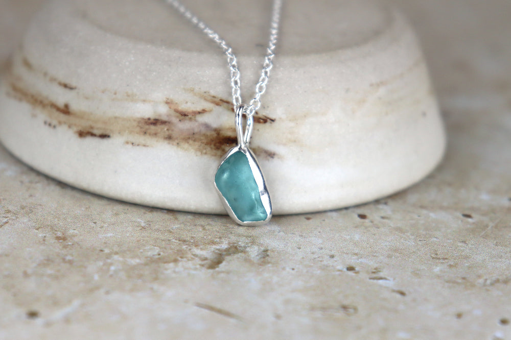 Welsh Sea Glass Silver Necklace