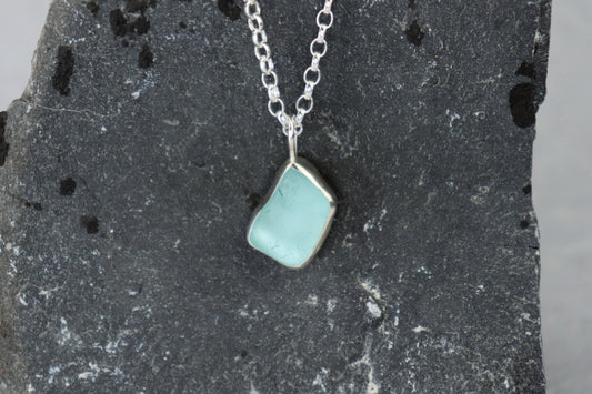 Welsh Sea Glass Silver Necklace