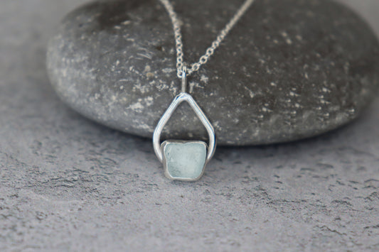 Welsh Sea Glass Teardrop Necklace