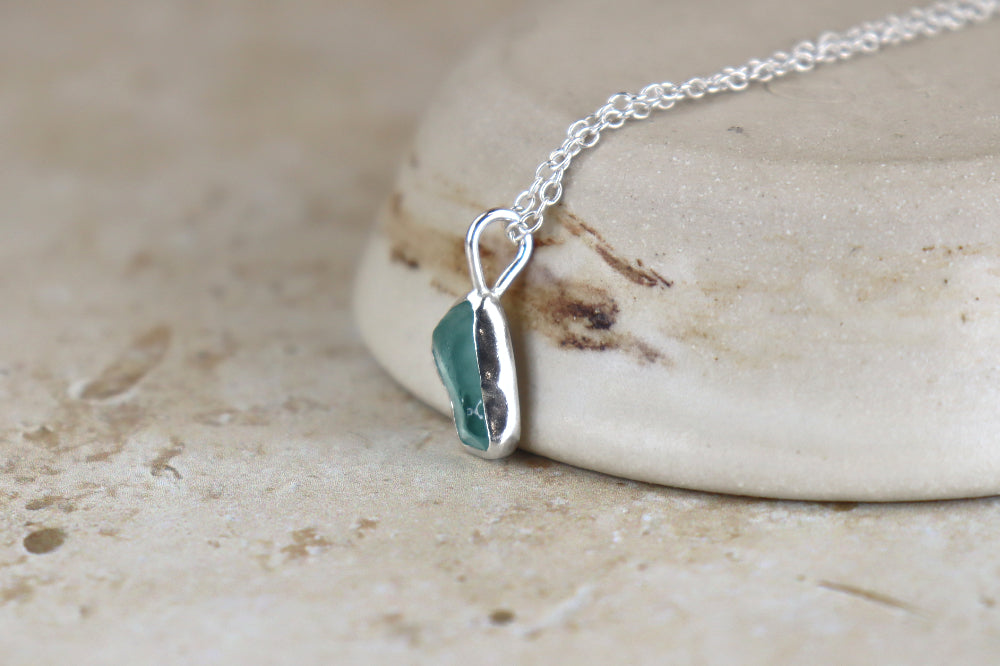 Welsh Sea Glass Silver Necklace