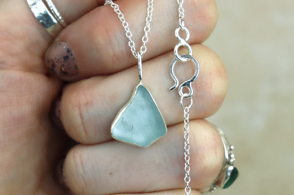 Welsh Sea Glass Silver Necklace