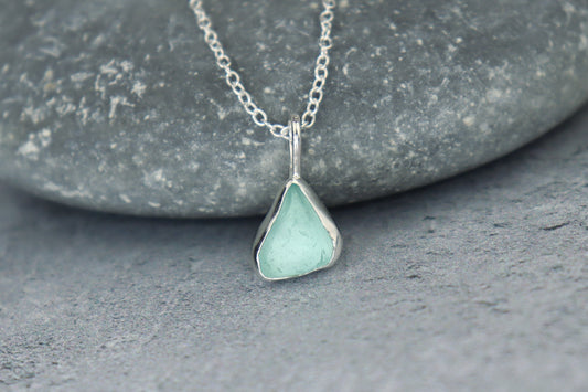 Welsh Sea Glass Silver Necklace