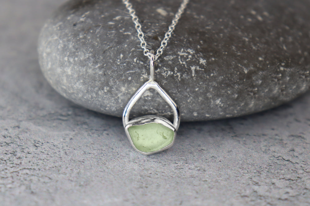 Welsh Sea Glass Teardrop Necklace