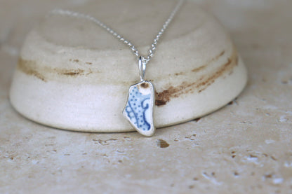 Welsh Sea Pottery Silver Necklace