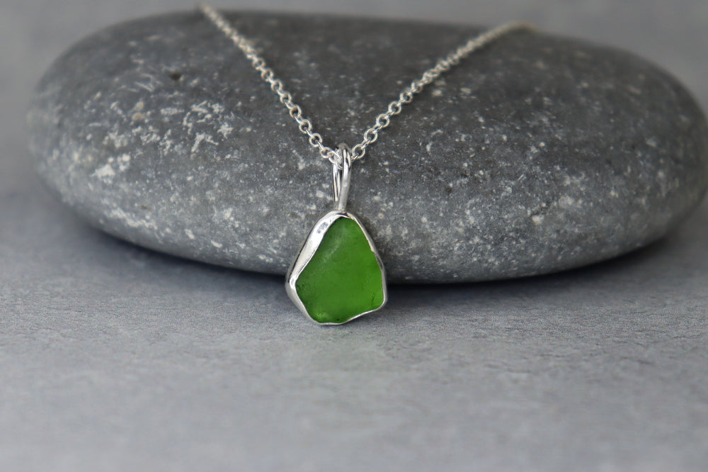 Welsh Sea Glass Silver Necklace