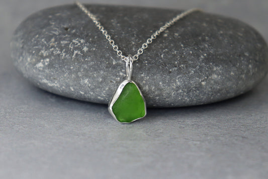 Welsh Sea Glass Silver Necklace