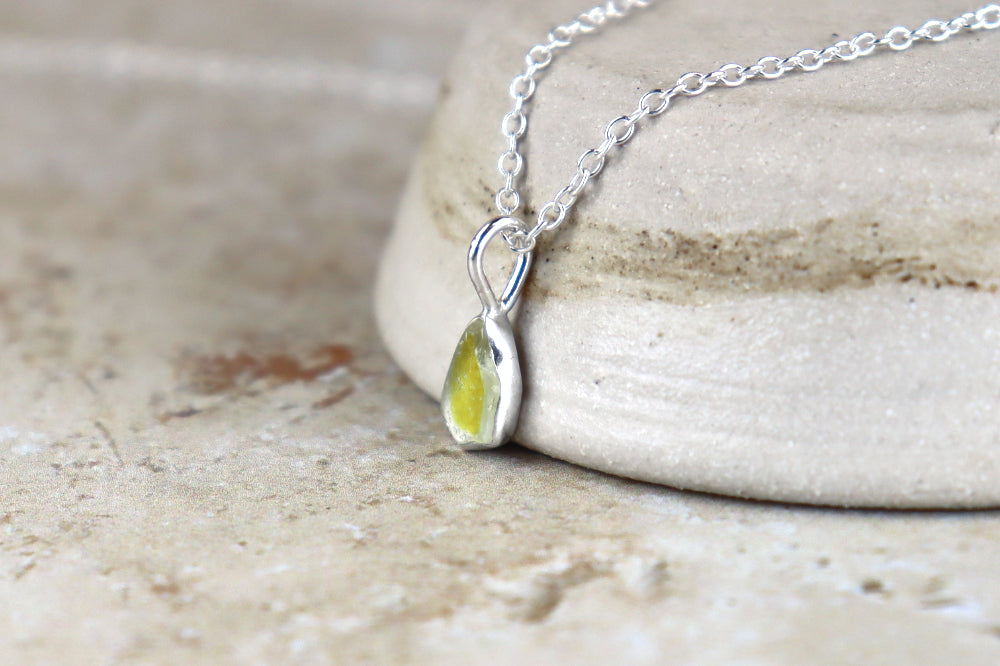 Welsh Sea Glass Silver Necklace