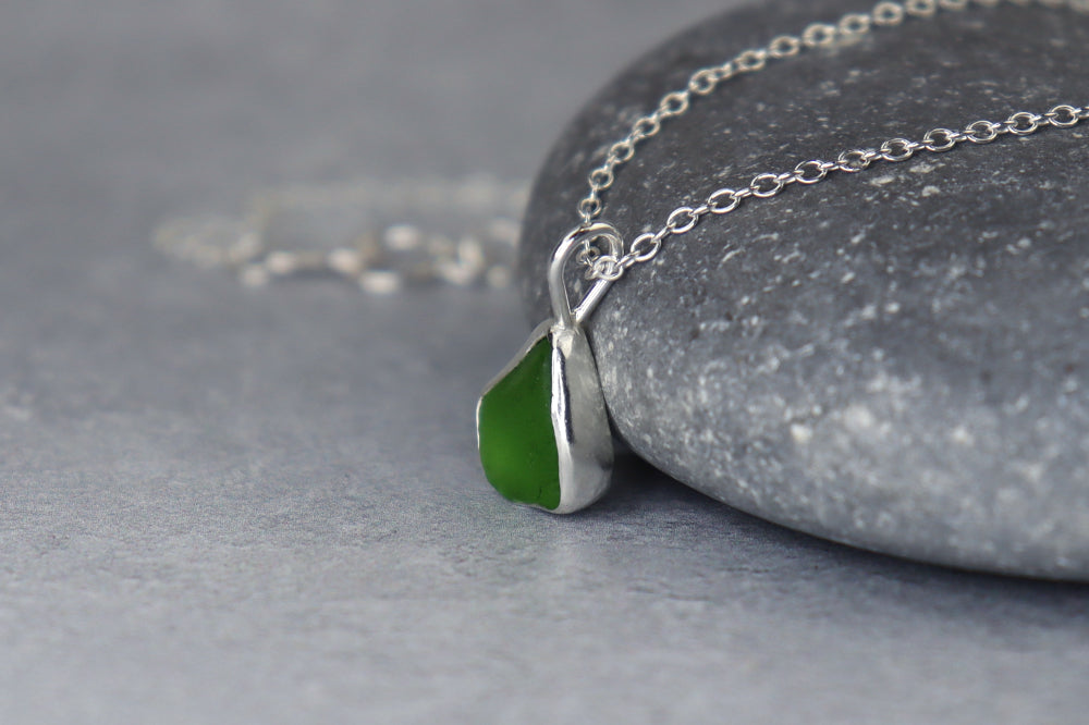 Welsh Sea Glass Silver Necklace