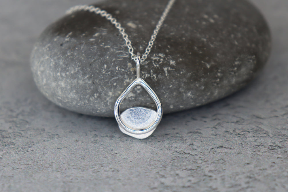 Welsh Sea Glass Teardrop Necklace