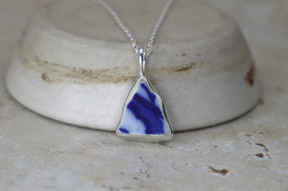 Welsh Sea Pottery Silver Necklace