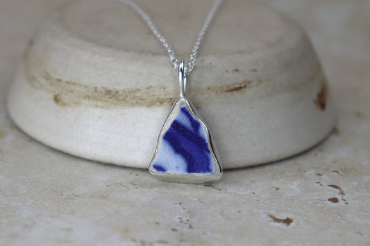 Welsh Sea Pottery Silver Necklace