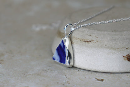 Welsh Sea Pottery Silver Necklace