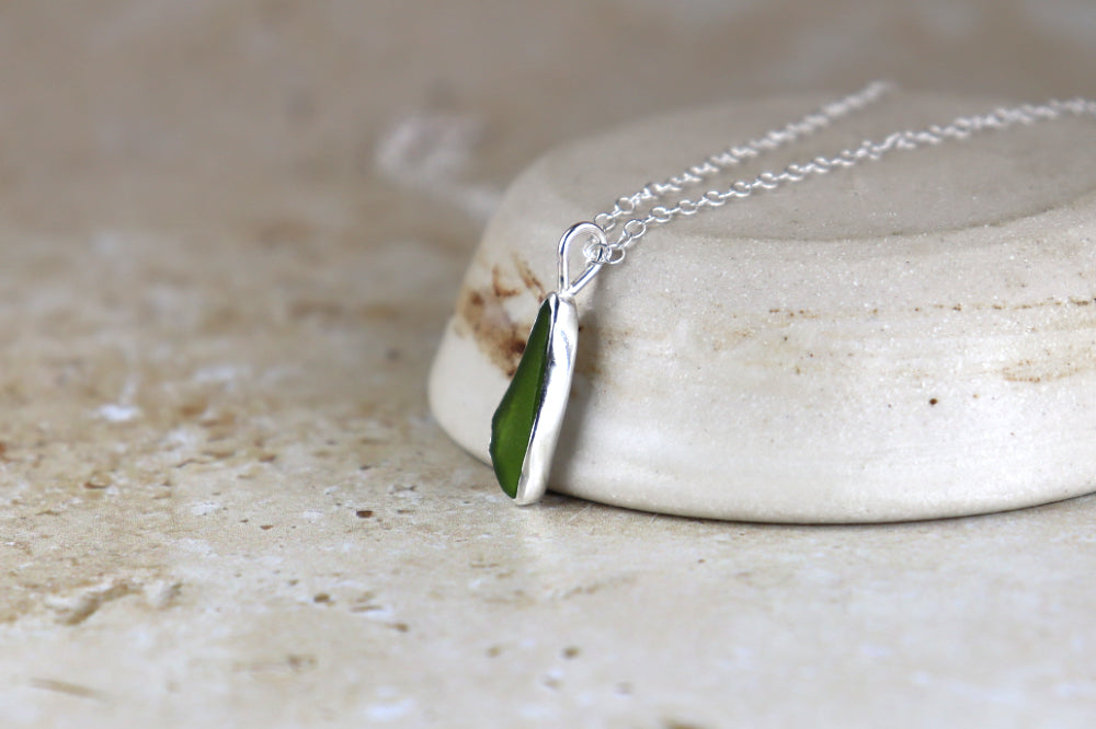 Welsh Sea Glass Silver Necklace