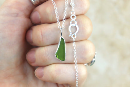 Welsh Sea Glass Silver Necklace