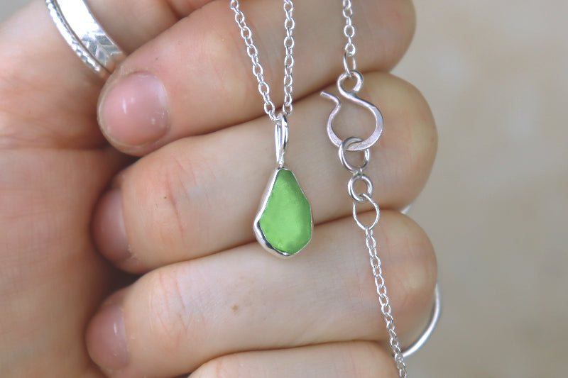 Welsh Sea Glass Silver Necklace