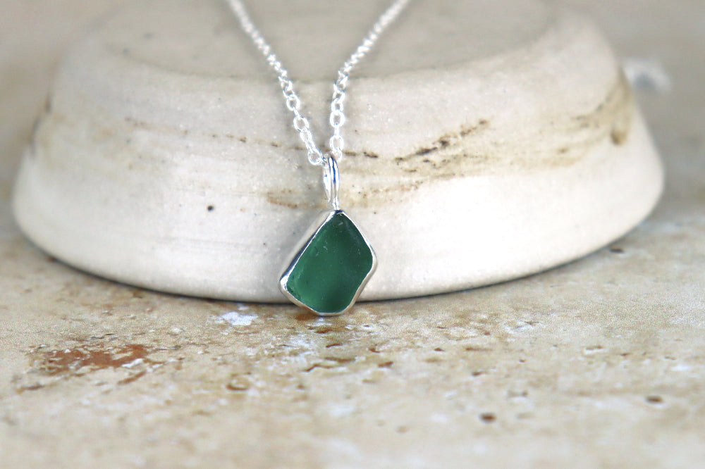 Welsh Sea Glass Silver Necklace