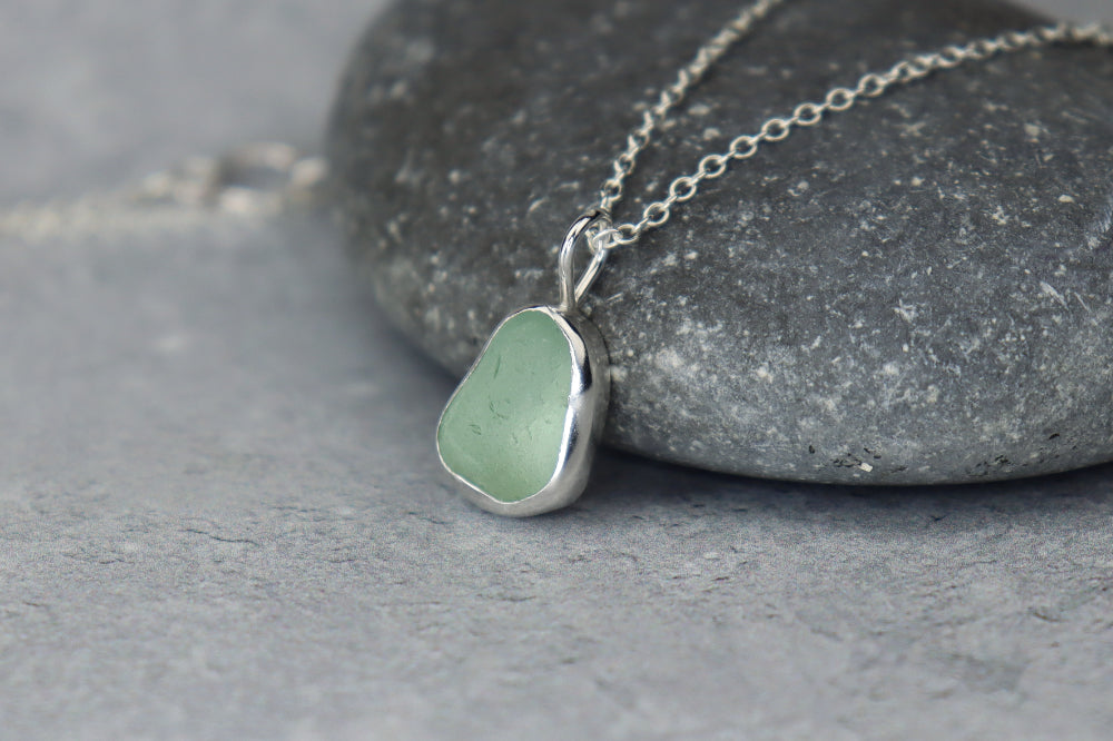 Welsh Sea Glass Silver Necklace