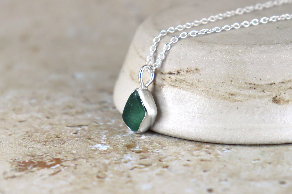 Welsh Sea Glass Silver Necklace