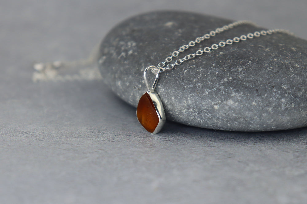 Welsh Sea Glass Silver Necklace