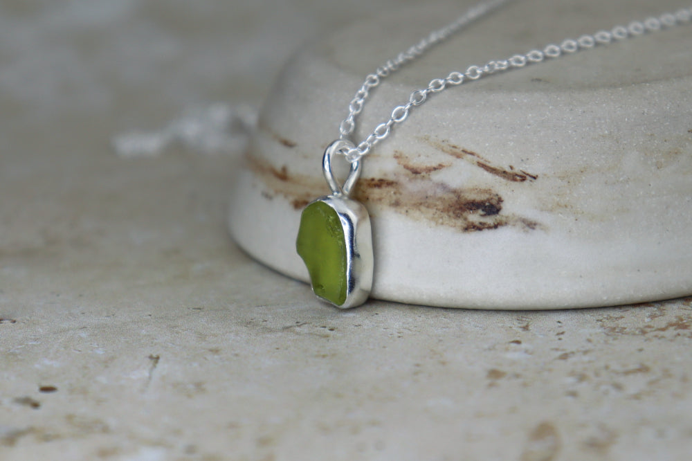 Welsh Sea Glass Silver Necklace