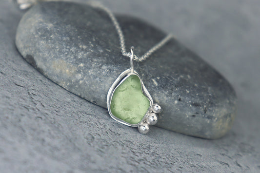 Welsh Sea Glass Silver Necklace