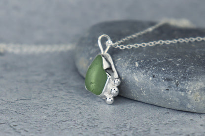 Welsh Sea Glass Silver Necklace