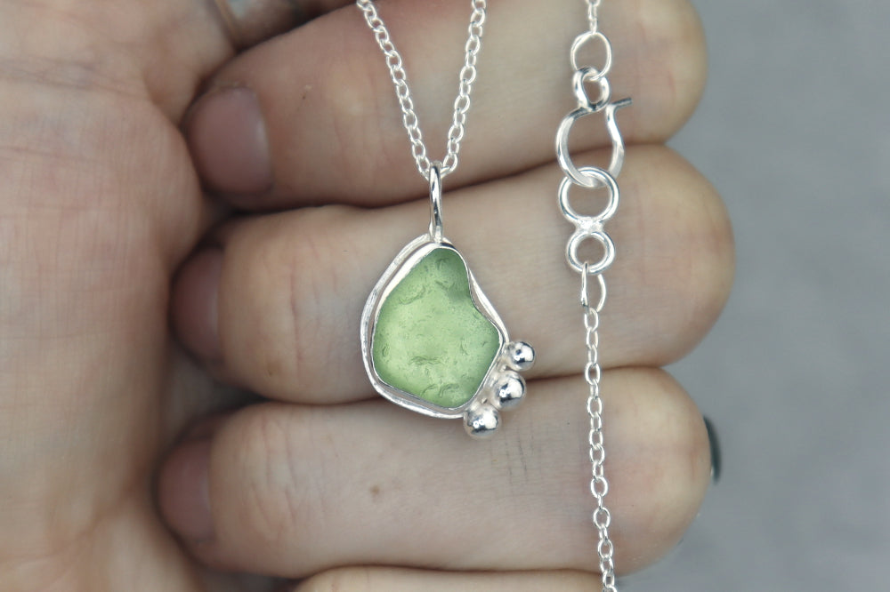Welsh Sea Glass Silver Necklace