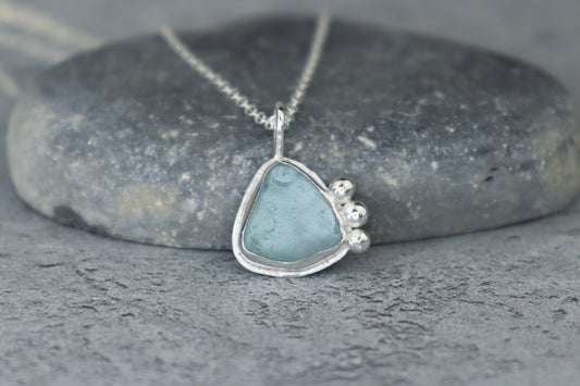 Welsh Sea Glass Silver Necklace