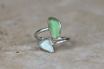 UK Size N Welsh Sea Glass Ring