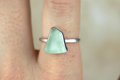 UK Size Q Welsh Sea Glass Ring