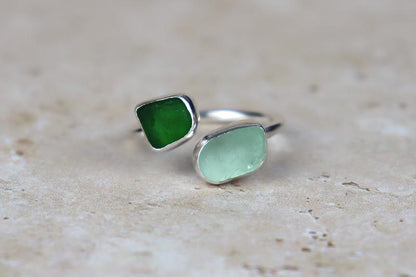 UK Size T Welsh Sea Glass Ring