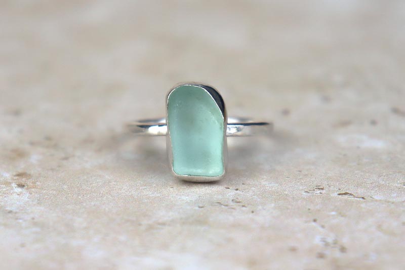 UK Size U Welsh Sea Glass Ring