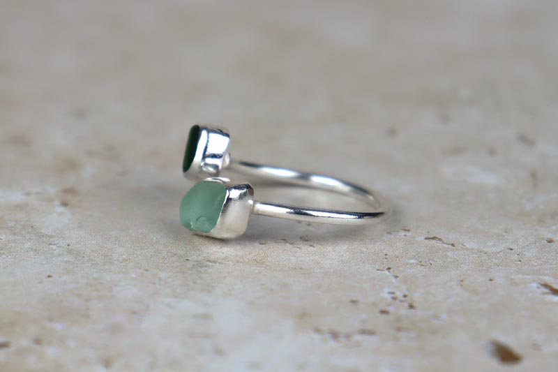 UK Size T Welsh Sea Glass Ring