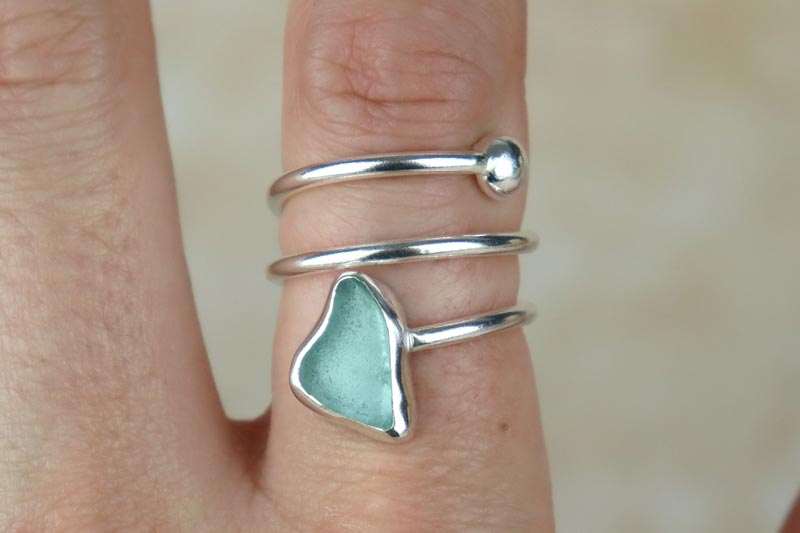 UK Size N/O Welsh Sea Glass Ring