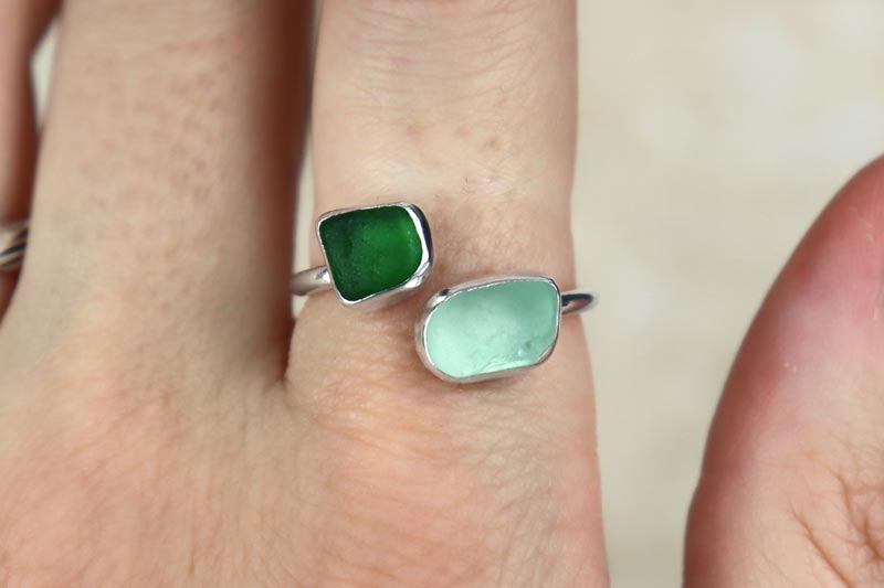 UK Size T Welsh Sea Glass Ring