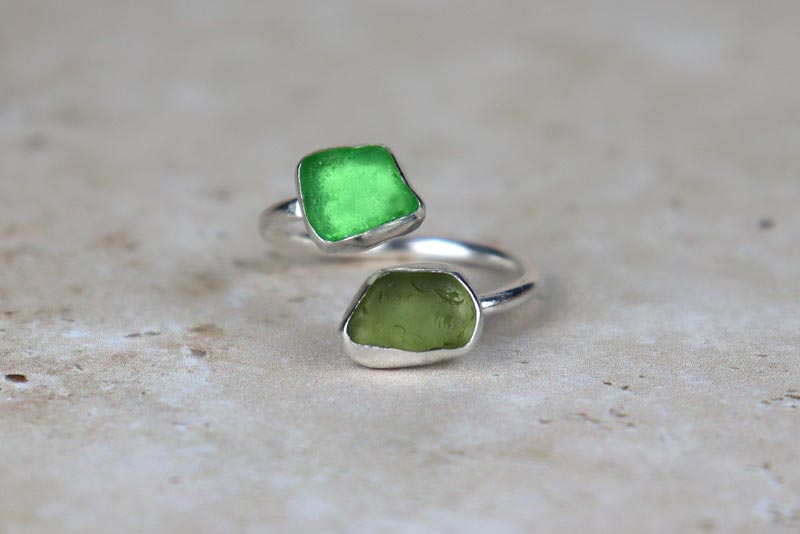 UK Size Q Welsh Sea Glass Ring