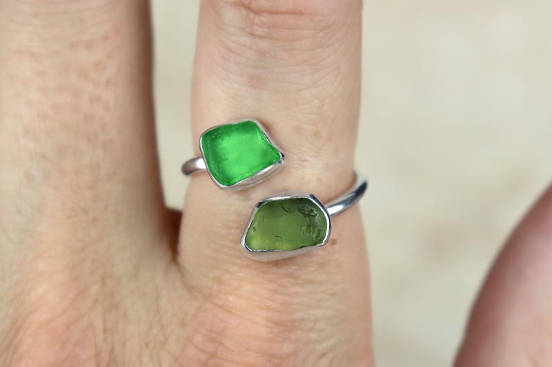 UK Size Q Welsh Sea Glass Ring