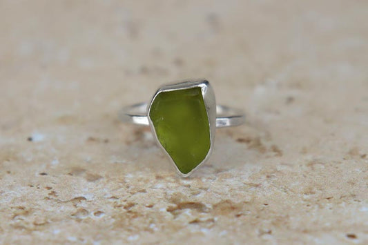 UK Size W Welsh Sea Glass Ring