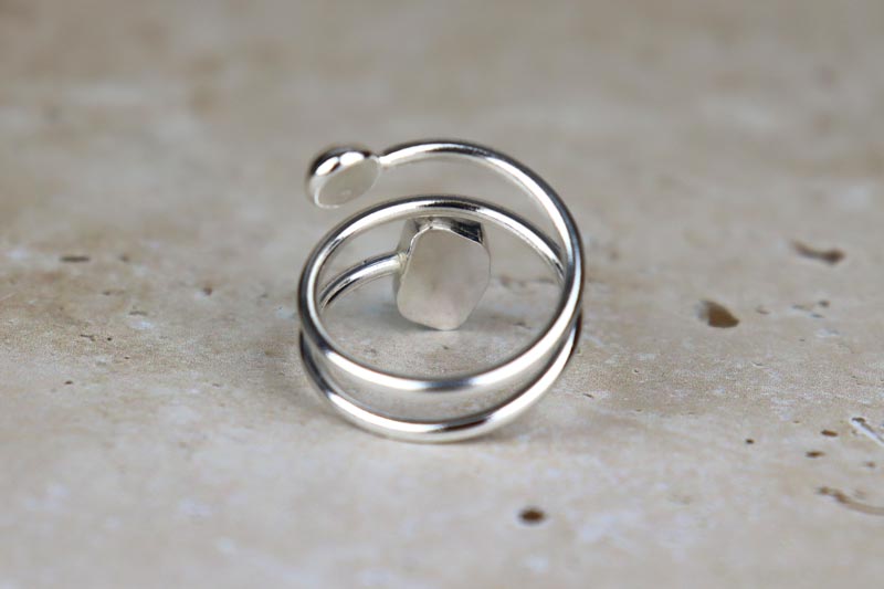 UK Size P/Q Welsh Sea Glass Ring