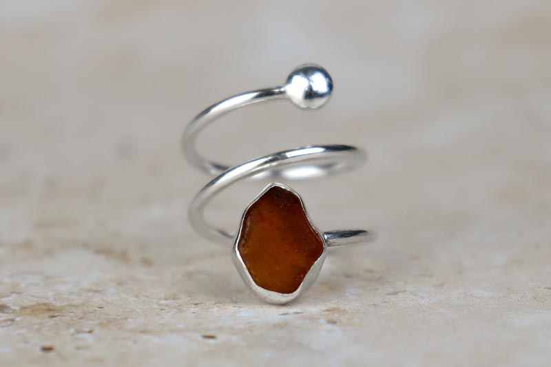 UK Size O/P Welsh Sea Glass Ring