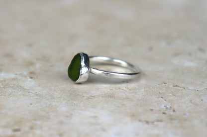 UK Size P Welsh Sea Glass Ring