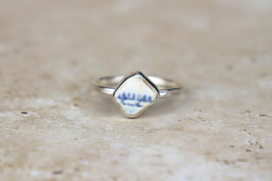 UK Size X Welsh Sea Pottery Ring