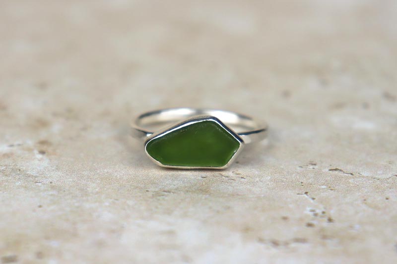 UK Size N Welsh Sea Glass Ring