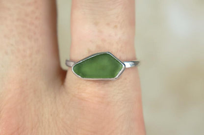 UK Size N Welsh Sea Glass Ring