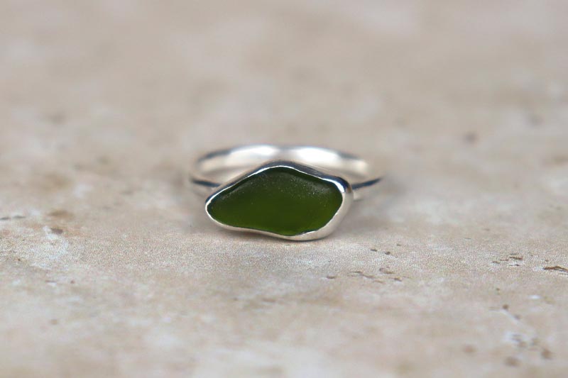 UK Size T/U Welsh Sea Glass Ring