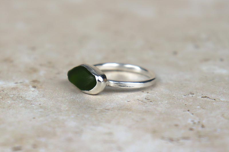 UK Size T/U Welsh Sea Glass Ring