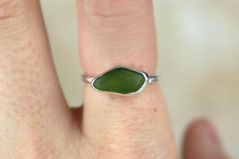 UK Size T/U Welsh Sea Glass Ring